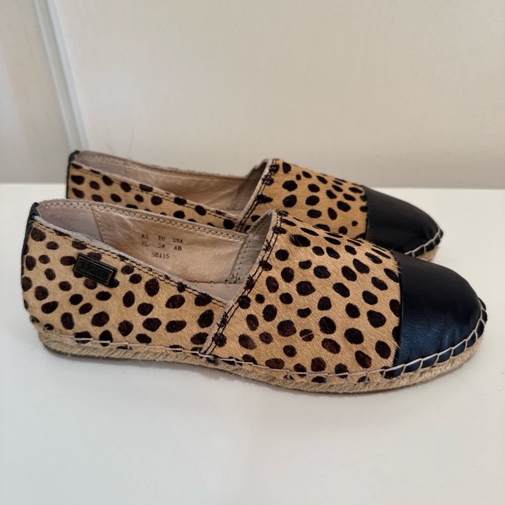 Leopard Print Espadrilles with Black Toe Cap‎ size 8